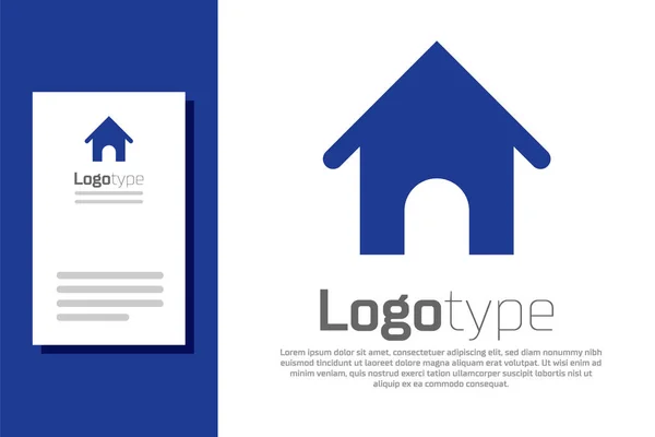 Blue Dog House icoon geïsoleerd op witte achtergrond. Hondenkennel. Logo ontwerp template element. Vector Illustratie — Stockvector
