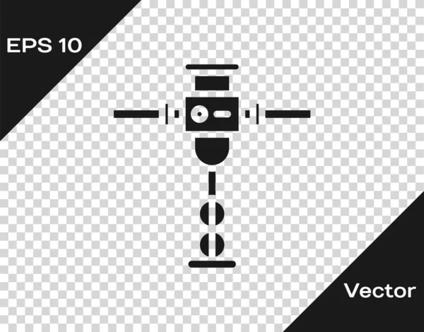 Ícone de martelo cinza construção jackhammer isolado em fundo transparente. Ilustração vetorial — Vetor de Stock