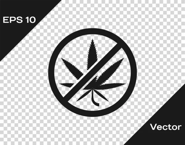 Graues Stop Marihuana oder Cannabisblatt-Symbol isoliert auf transparentem Hintergrund. kein Rauchen von Marihuana. Hanf-Symbol. Vektorillustration — Stockvektor