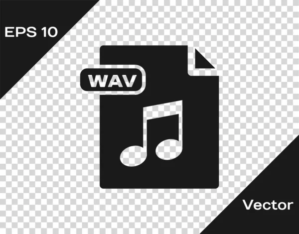 Graue WAV-Datei Dokument. herunterladen wav-Taste Symbol isoliert auf transparentem Hintergrund. wav waveform Audio-Dateiformat für digitale Audio Riff-Dateien. Vektorillustration — Stockvektor