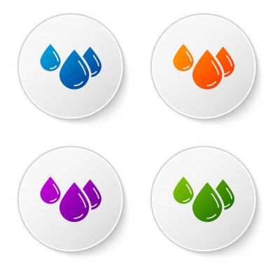 Renkli Su Damlası simgesi beyaz arkaplanda izole edildi. Simgeleri daire düğmelerine ayır. Vektör İllüstrasyonu