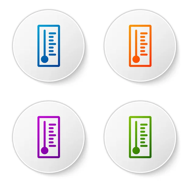 Termômetro Meteorologia Cor Medindo Calor Ícone Frio Isolado Fundo Branco — Vetor de Stock