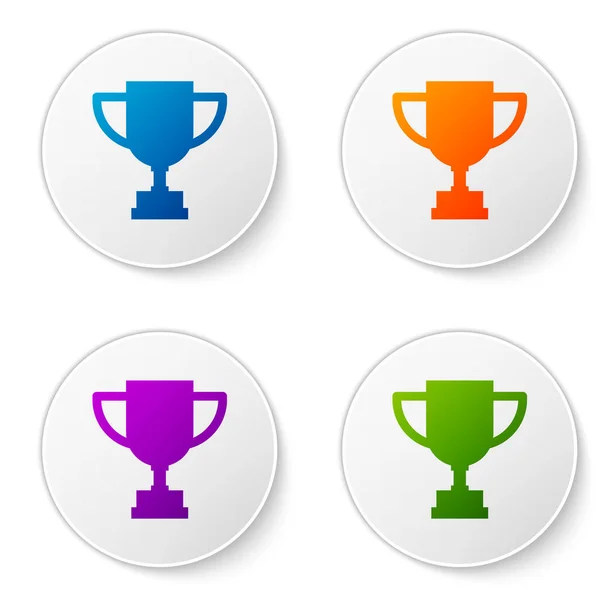 Barva Award Cup Ikona Izolované Bílém Pozadí Symbol Vítězné Trofeje — Stockový vektor