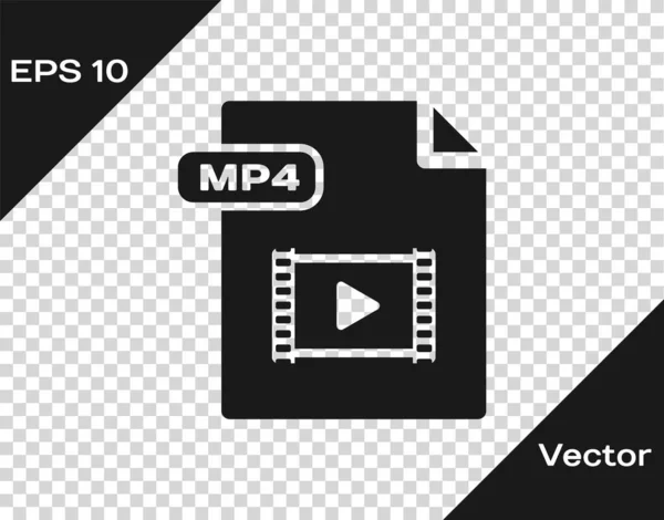 Grey MP4 file document. Download mp4 button icon isolated on transparent background. MP4 file symbol. Vector Illustration — Stock Vector