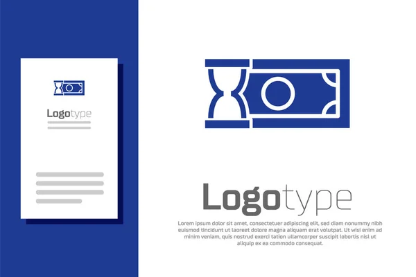 Icône de paiement rapide bleu isolé sur fond blanc. Paiement par transfert d'argent rapide. Services financiers, prêt rapide, le temps est de l'argent, concept de cash back. Modèle de conception de logo élément. Illustration vectorielle — Image vectorielle