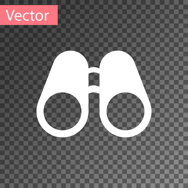 Значок Белый Бинокль Выделен Прозрачном Фоне Найти Программный Знак Символ — стоковый вектор