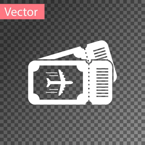 Icono Del Billete White Airline Aislado Sobre Fondo Transparente Billete — Vector de stock