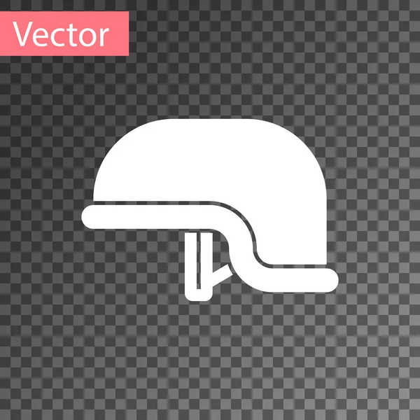 Иконка Белого Военного Шлема Выделена Прозрачном Фоне Армейская Шляпа Символ — стоковый вектор