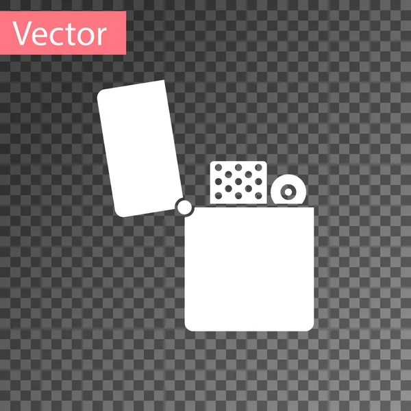 Ícone Isqueiro Branco Isolado Fundo Transparente Ilustração Vetorial — Vetor de Stock