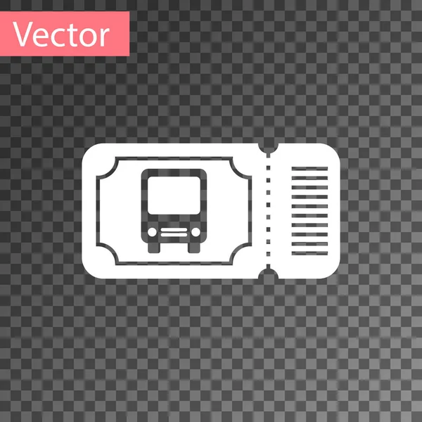 Weißes Busticket Symbol Isoliert Auf Transparentem Hintergrund Fahrkarte Für Den — Stockvektor