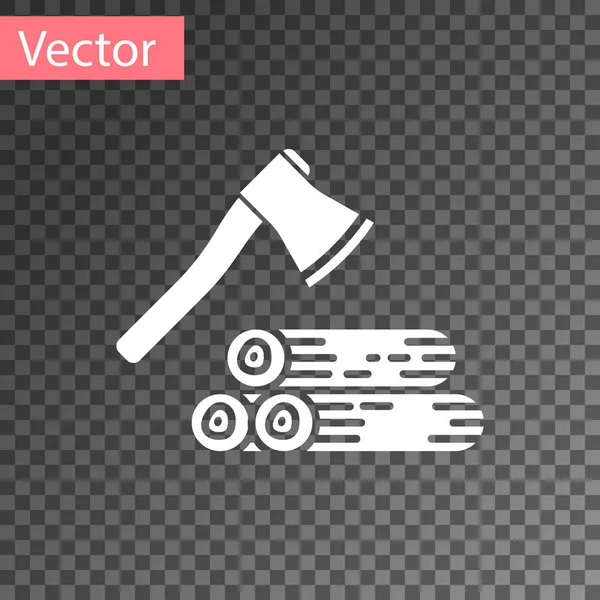 Hacha Madera Blanca Madera Icono Aislado Sobre Fondo Transparente Hacha — Vector de stock