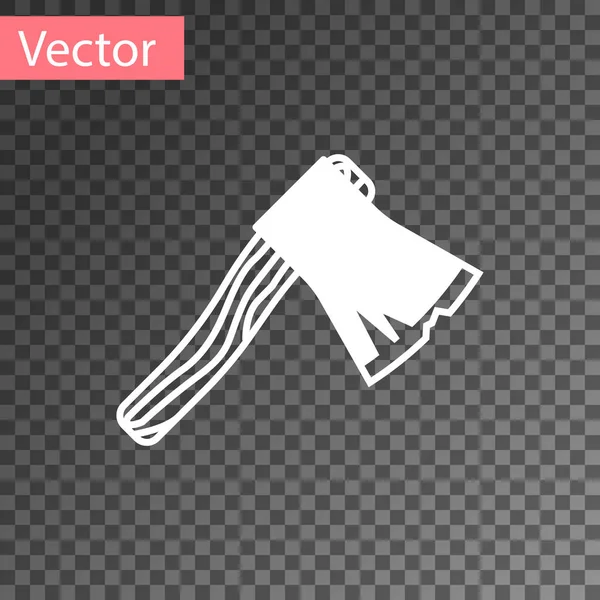 Blanco Antiguo Icono Hacha Madera Aislado Sobre Fondo Transparente Hacha — Vector de stock