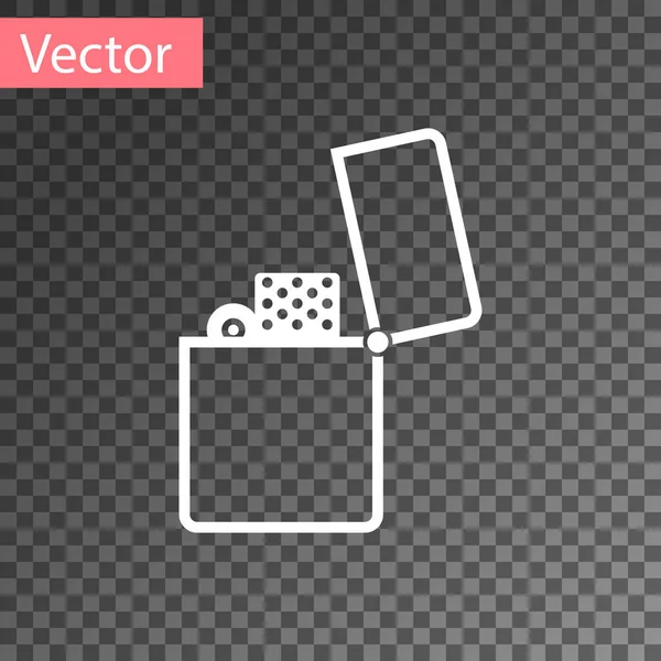 Weißes Feuerzeugsymbol Isoliert Auf Transparentem Hintergrund Vektorillustration — Stockvektor