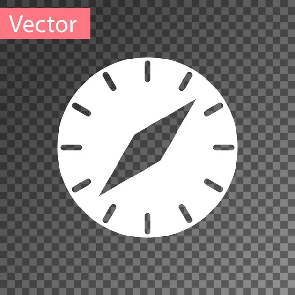 Weißes Kompass Symbol Isoliert Auf Transparentem Hintergrund Windrose Navigationssymbol Windrose — Stockvektor
