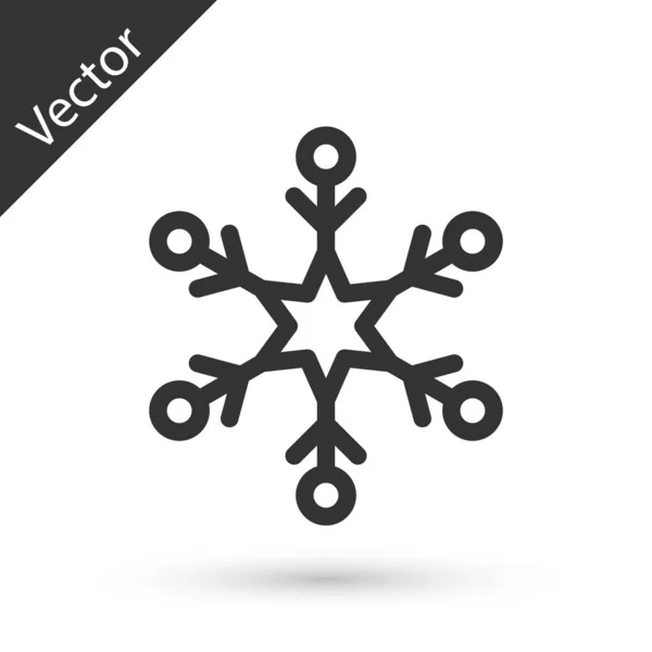 Grijze Sneeuwvlok pictogram geïsoleerd op witte achtergrond. Vector Illustratie — Stockvector