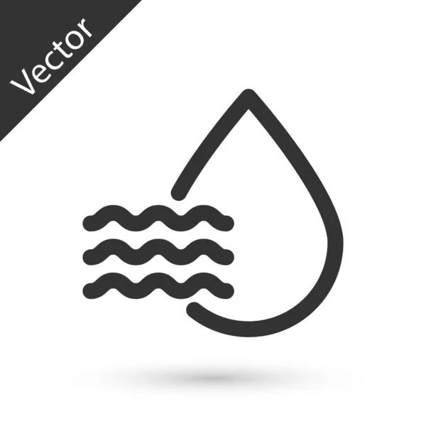 Icono de porcentaje de gota de agua gris aislado sobre fondo blanco. Análisis de humedad. Ilustración vectorial — Vector de stock