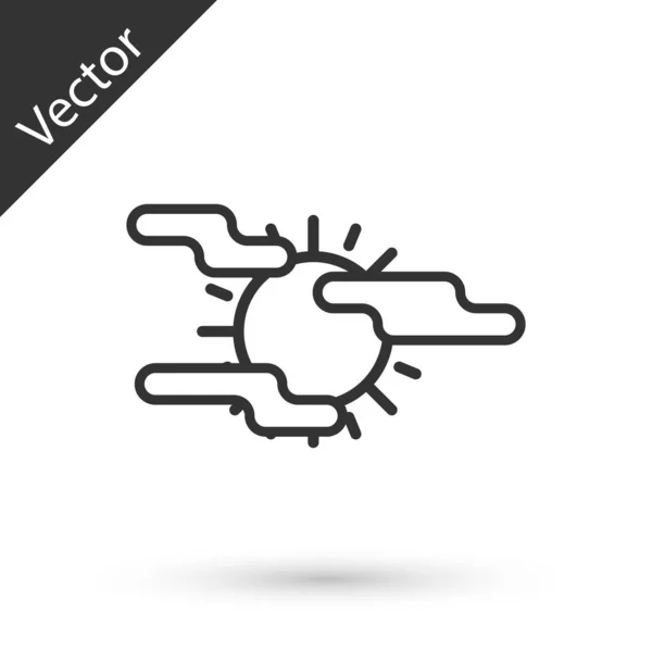 Grey Fog and sun icon isolated on white background. Vector Illustration — Stock Vector