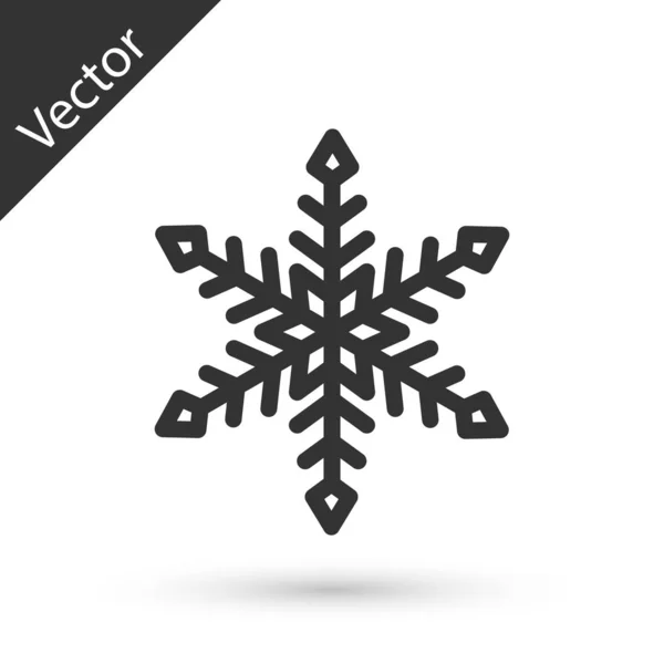 Ícone de floco de neve cinza isolado no fundo branco. Ilustração vetorial — Vetor de Stock