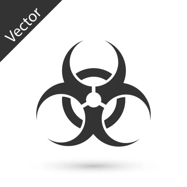 Icono de símbolo de peligro biológico gris aislado sobre fondo blanco. Ilustración vectorial — Archivo Imágenes Vectoriales