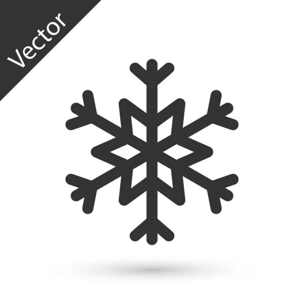 Graues Schneeflockensymbol isoliert auf weißem Hintergrund. Vektorillustration — Stockvektor