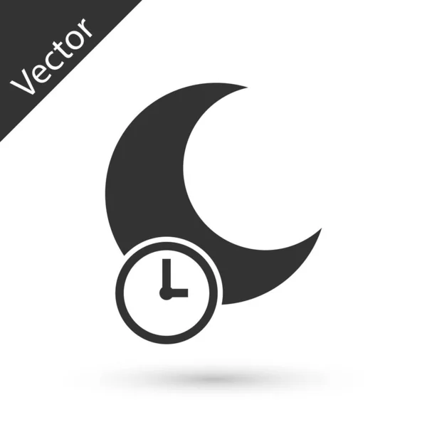 Grey Sleeping moon icon isolated on white background. Vector Illustration — Stock Vector