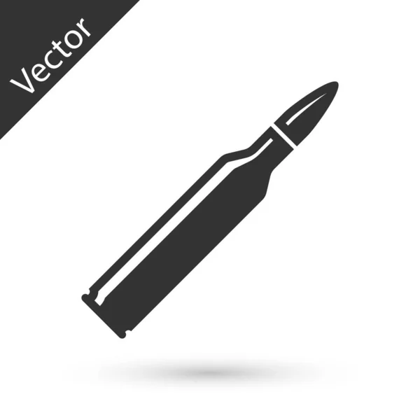 Icono de bala gris aislado sobre fondo blanco. Ilustración vectorial — Vector de stock