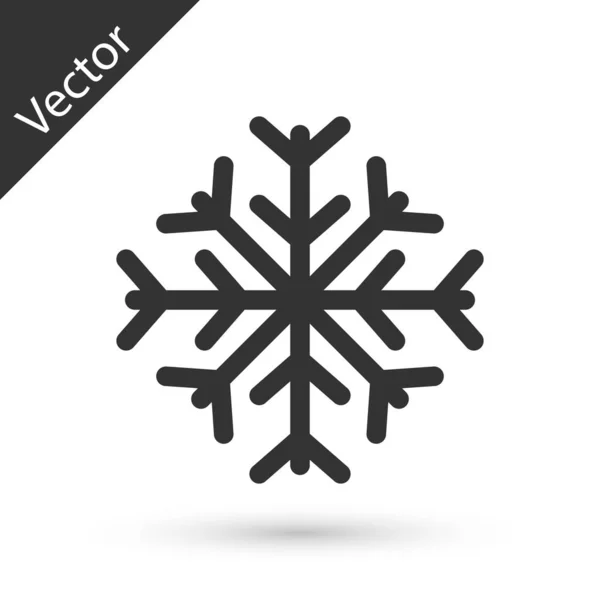 Icône de flocon de neige gris isolé sur fond blanc. Illustration vectorielle — Image vectorielle