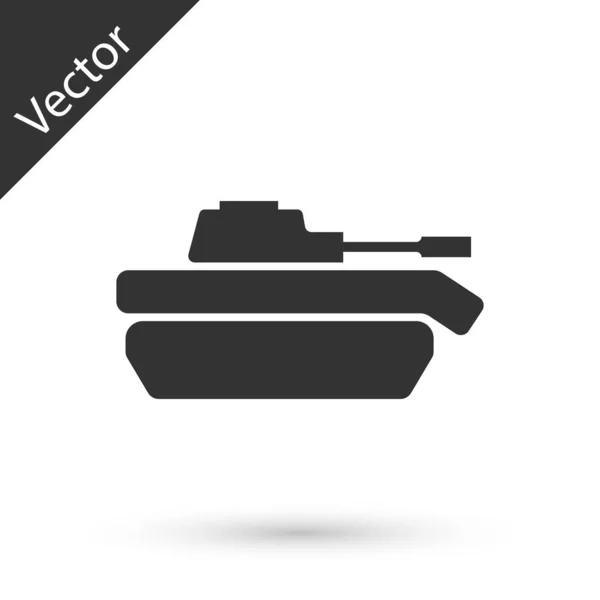 Icono de tanque militar gris aislado sobre fondo blanco. Ilustración vectorial — Vector de stock