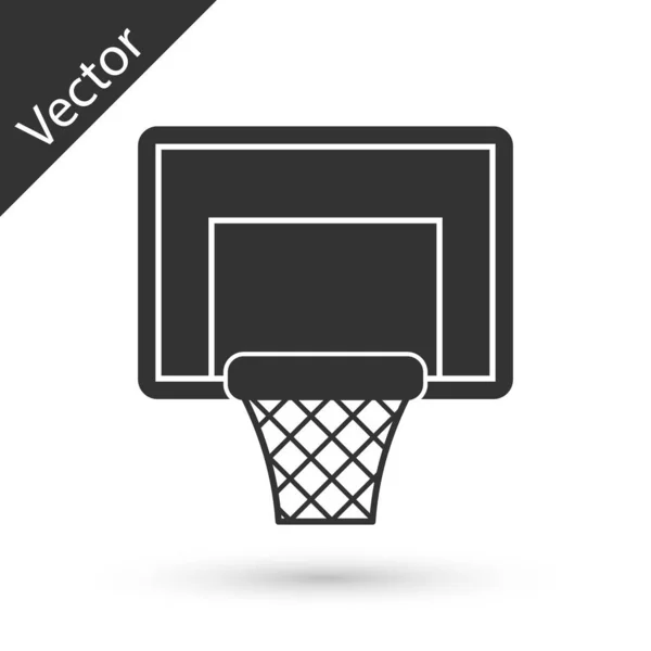 Graues Basketball-Backboard-Symbol isoliert auf weißem Hintergrund. Vektorillustration — Stockvektor