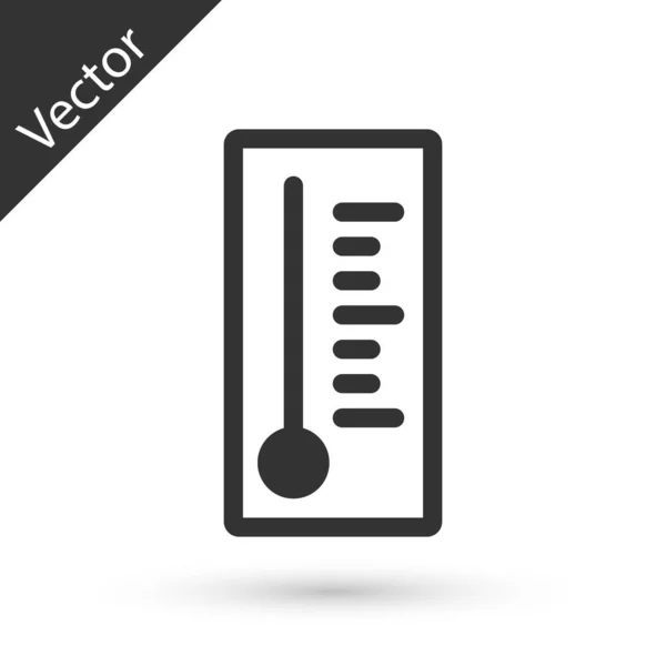 Thermomètre Météorologique Gris Mesurant Chaleur Icône Froide Isolé Sur Fond — Image vectorielle