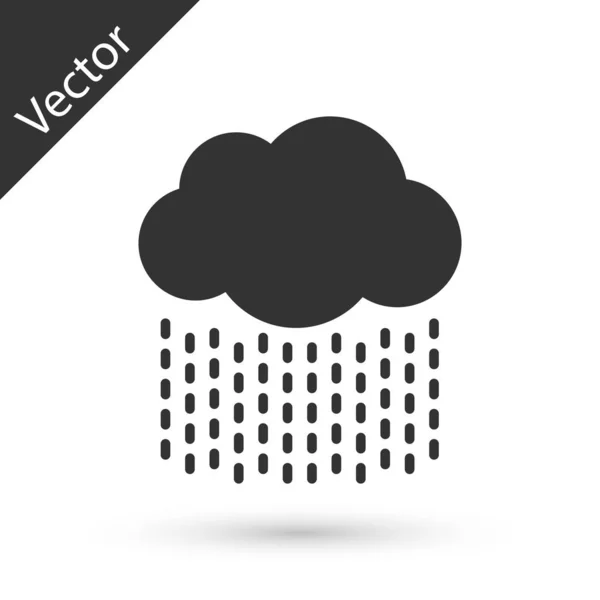 Nube Gris Con Icono Lluvia Aislado Sobre Fondo Blanco Precipitación — Vector de stock
