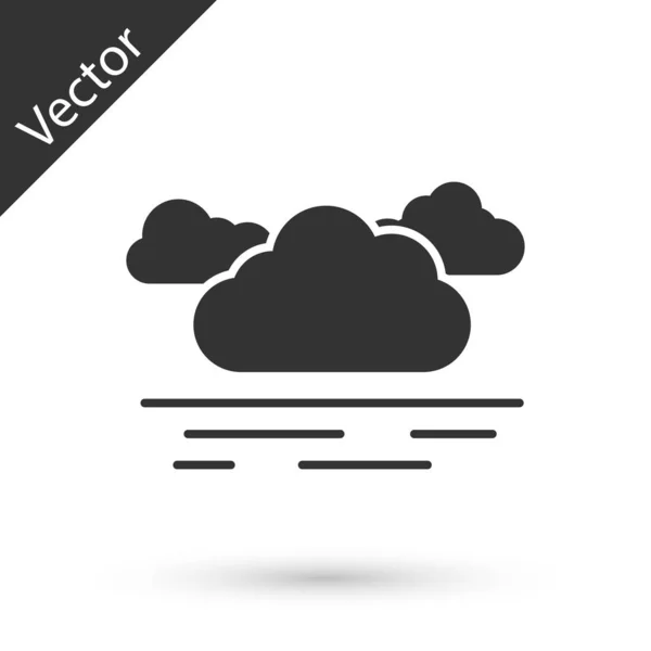 Icono Nube Gris Aislado Sobre Fondo Blanco Ilustración Vectorial — Vector de stock