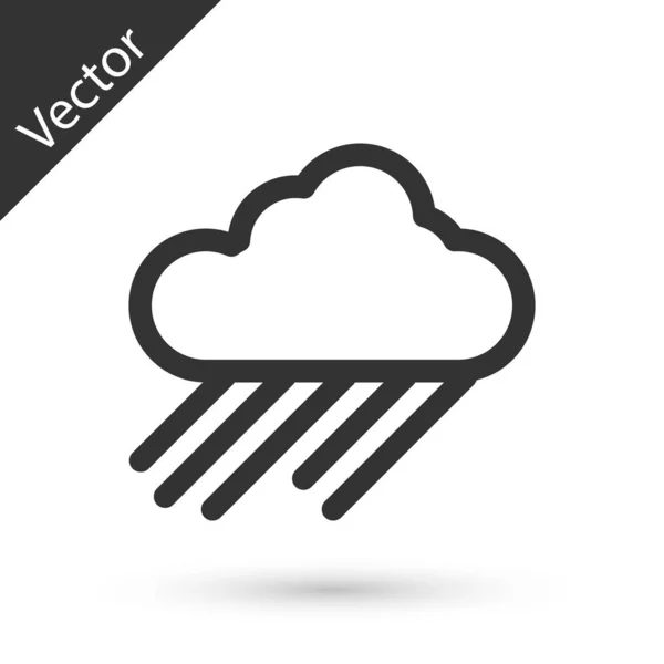 Серый Иконой Дождя Белом Фоне Осадки Дождевых Облаков Капельками Дождя — стоковый вектор