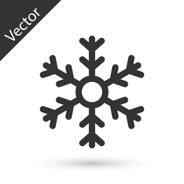Graues Schneeflockensymbol Isoliert Auf Weißem Hintergrund Vektorillustration — Stockvektor