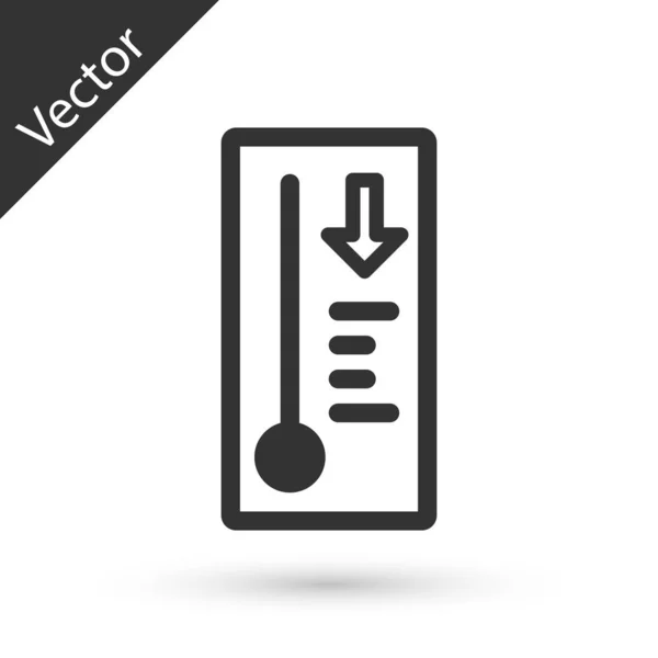 Термометр Сірої Метеорології Вимірює Тепло Холодний Ікон Ізольований Білому Тлі — стоковий вектор