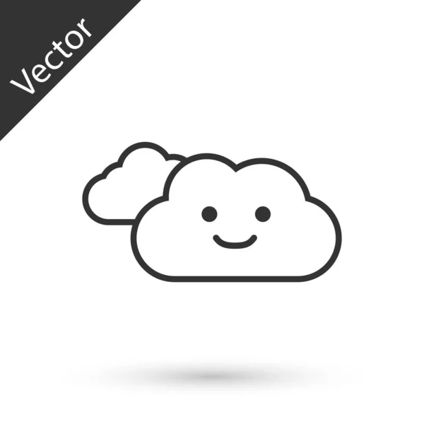 Icône Nuage Gris Isolé Sur Fond Blanc Illustration Vectorielle — Image vectorielle