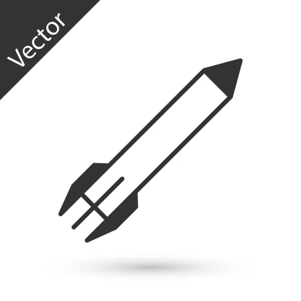 Grey Rocket Ikon Isoleret Hvid Baggrund Illustration Vektor – Stock-vektor