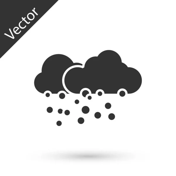 Nube Gris Con Icono Nieve Aislado Sobre Fondo Blanco Nube — Vector de stock