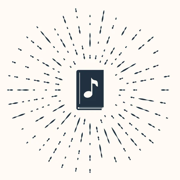 Ref Grey Audio Book Icon Isolated Beige Background Музыкальная Нота — стоковый вектор