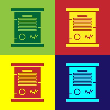 Renk Kararnamesi, kağıt, parşömen, kaydırma simgesi renk arkaplanı üzerinde izole. Vektör İllüstrasyonu