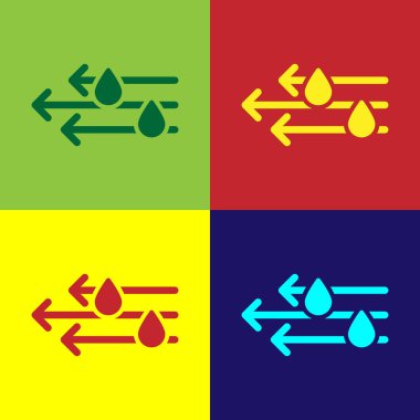 Renk arkaplanında renk rüzgarı ve yağmur simgesi izole edildi. Rüzgarlı bir hava. Vektör İllüstrasyonu