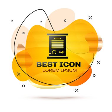 Siyah KHK, kağıt, parşömen, parşömen simgesi beyaz arkaplanda izole edilmiş. Sıvı şekilli soyut pankart. Vektör İllüstrasyonu