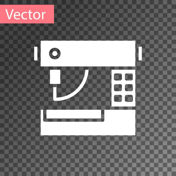 White Sewing machine icon isolated on transparent background. Vector Illustration — Stock Vector