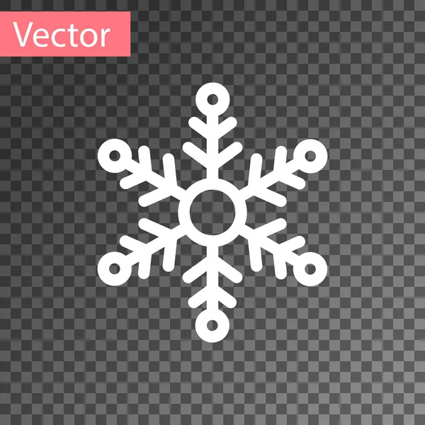 Icono de copo de nieve blanco aislado sobre fondo transparente. Ilustración vectorial — Vector de stock