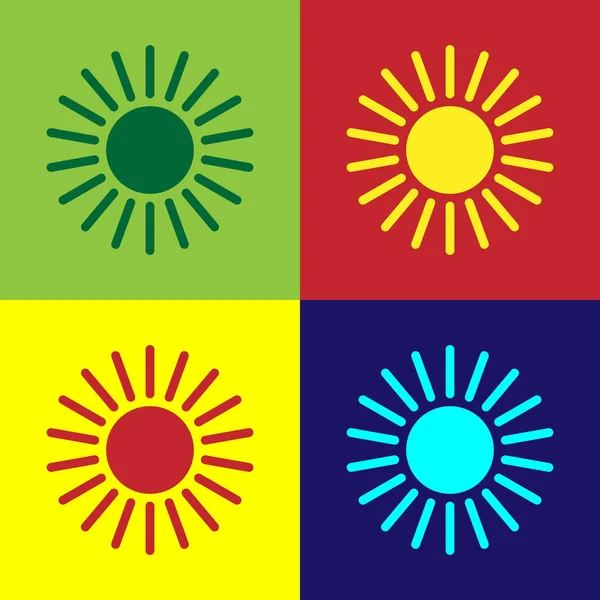 Kolor Ikona Słońca Izolowane Tle Koloru Ilustracja Wektora — Wektor stockowy