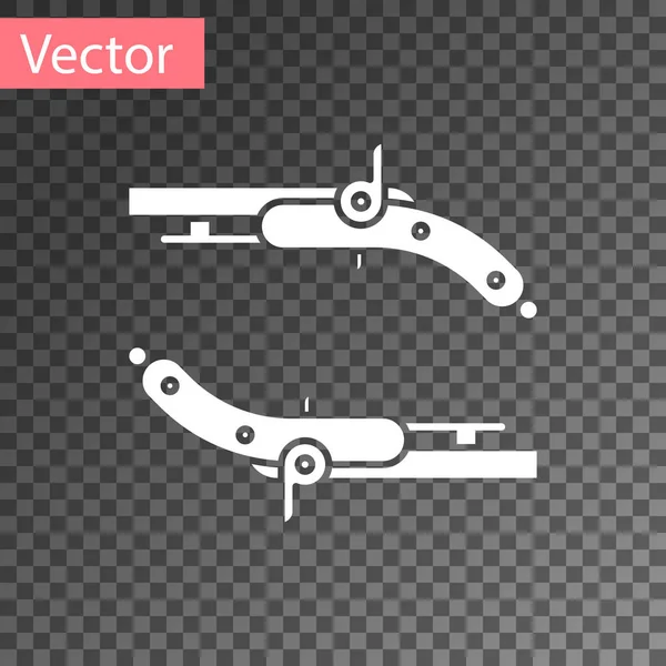 Icona delle pistole Vintage bianche isolata su sfondo trasparente. Un'arma antica. Illustrazione vettoriale — Vettoriale Stock