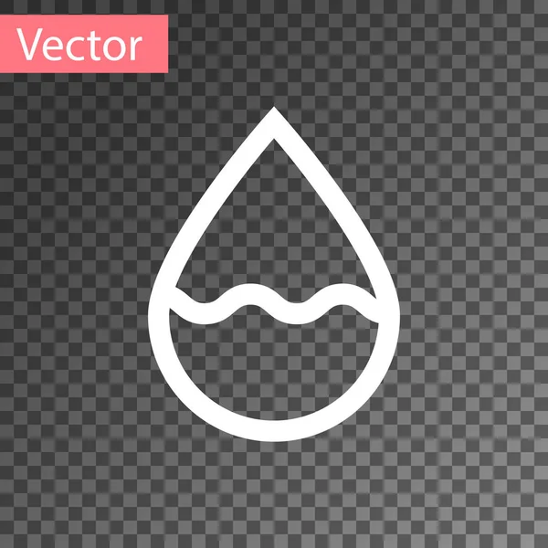 Icono de gota de agua blanca aislado sobre fondo transparente. Ilustración vectorial — Vector de stock