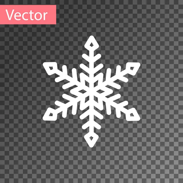 Λευκό εικονίδιο νιφάδας χιονιού απομονωμένο σε διαφανές φόντο. Εικονογράφηση διανύσματος — Διανυσματικό Αρχείο