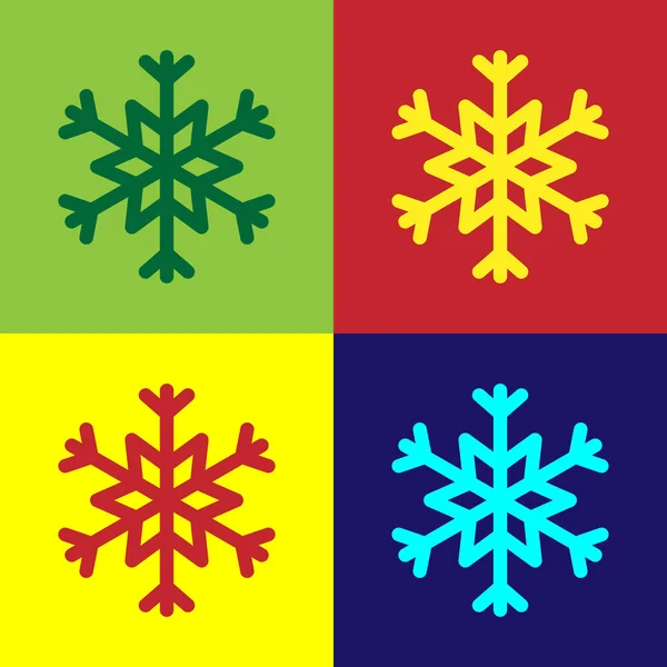 Color Snowflake Icon Isolated Color Background Vector Illustration — Stock Vector