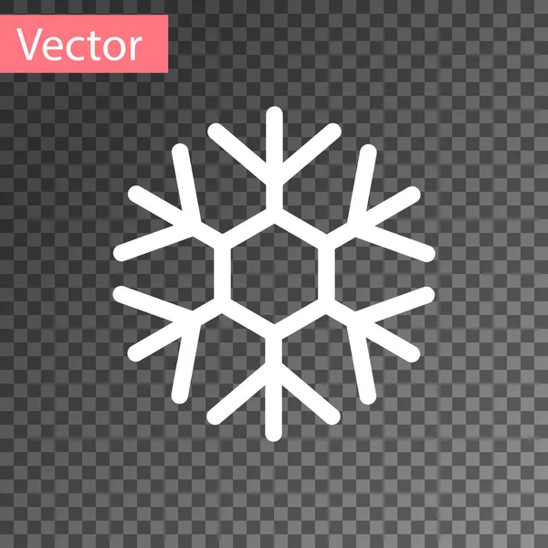 Icono de copo de nieve blanco aislado sobre fondo transparente. Ilustración vectorial — Vector de stock